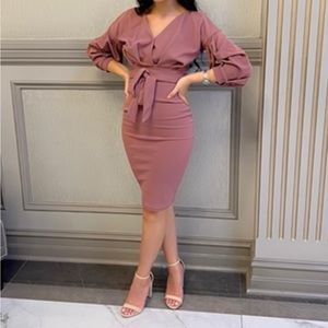 Pink midi dress